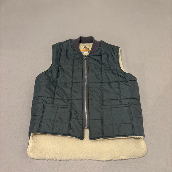 Mark's Work Wearhouse Other - Vintage Marks Work Wearhouse Quilted Sherpa Lined Vest Mens Medium Blue Gray